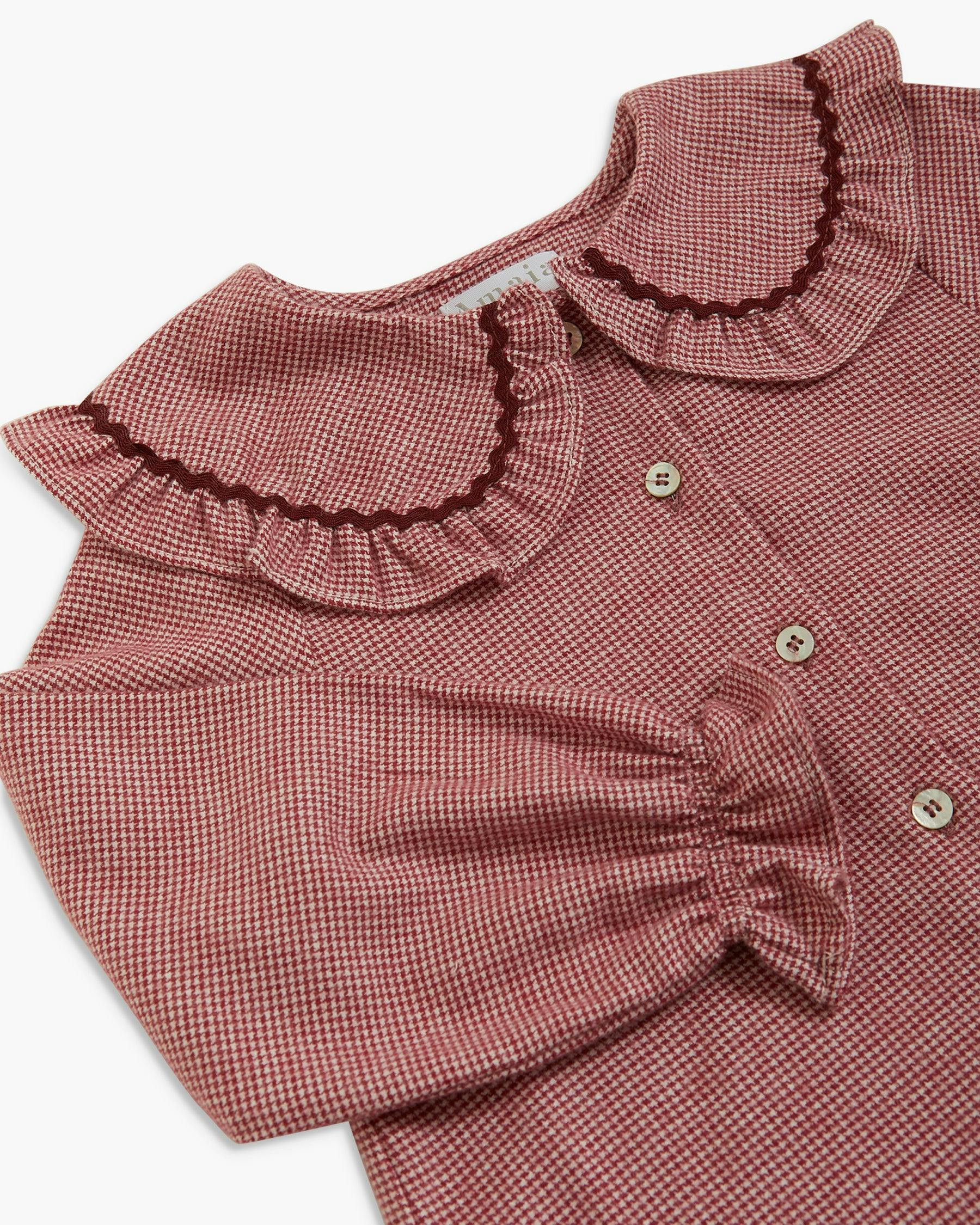 Gaya Blouse Burgundy Minicheck