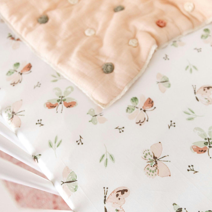 Parker Fitted Crib Sheet (Butterfly)