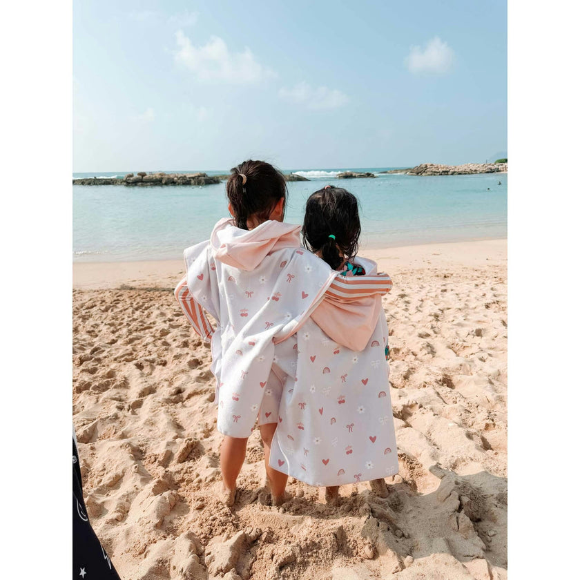 Kids Hooded Beach Poncho - Quick Dry Pool & Swim Towel