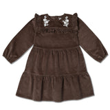 Organic Embroidered Corduroy Dress