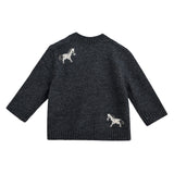 Dark Gray Dog Knit Sweater