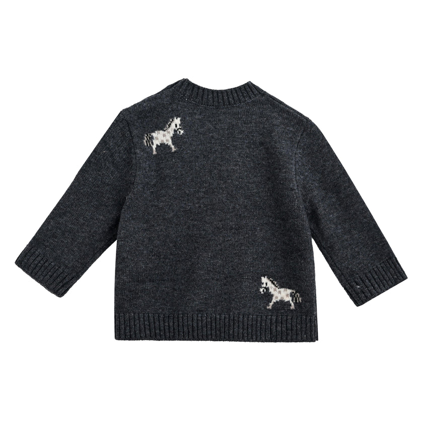 Dark Gray Dog Knit Sweater