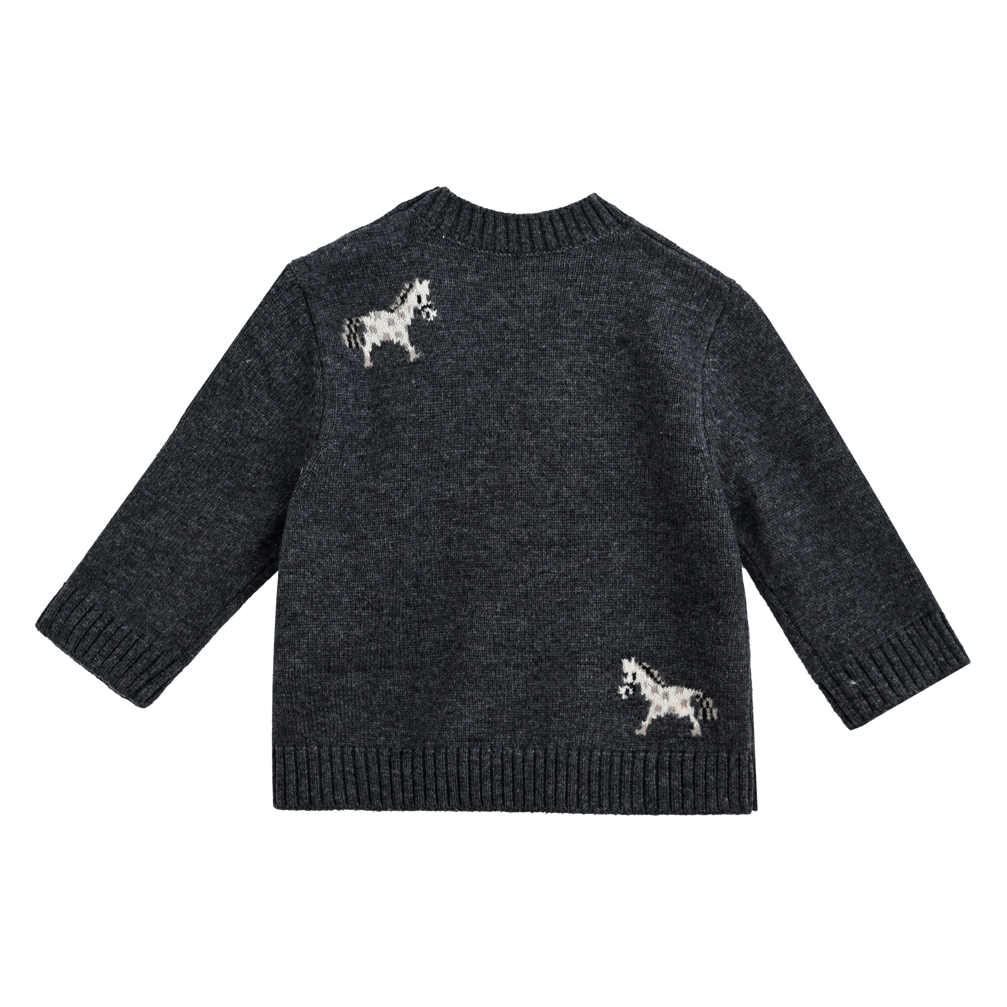 Dark Gray Dog Knit Sweater