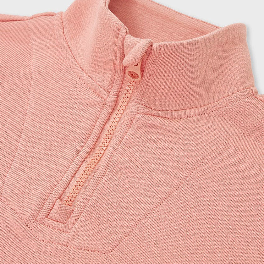Relaxed Cotton Zip Collar Sweatshirt