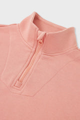 Relaxed Cotton Zip Collar Sweatshirt