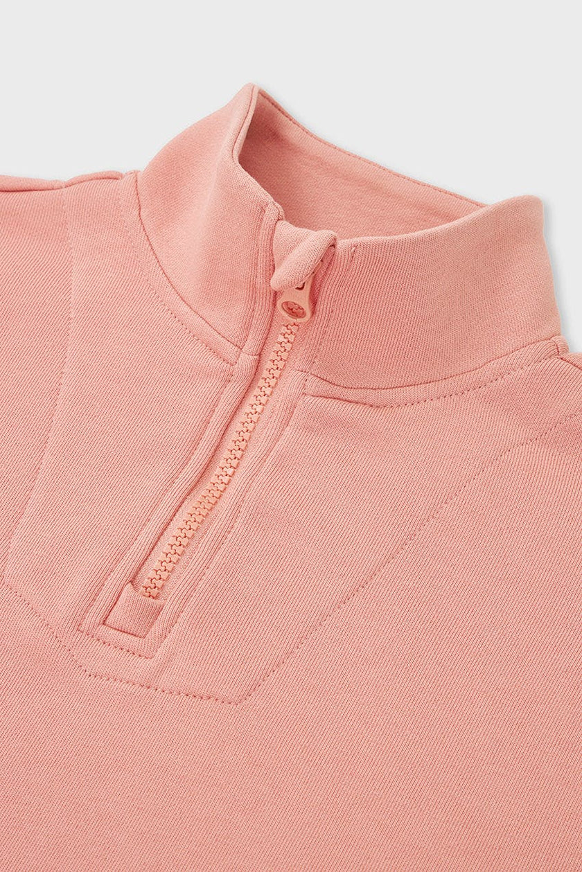 Relaxed Cotton Zip Collar Sweatshirt