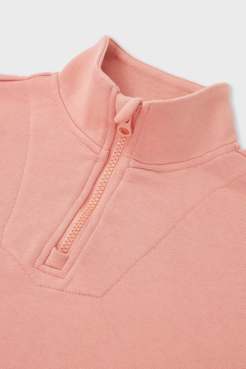 Relaxed Cotton Zip Collar Sweatshirt