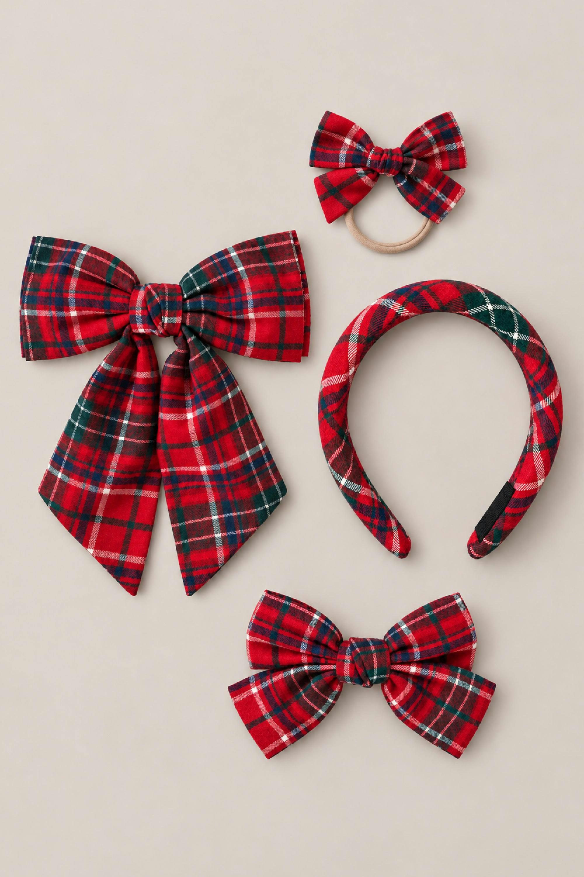 Hair Bows in Christmas Cheer Plaid