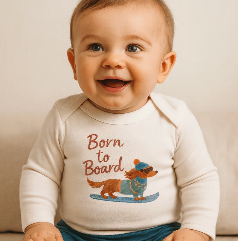 long sleeve graphic bodysuit | born to board