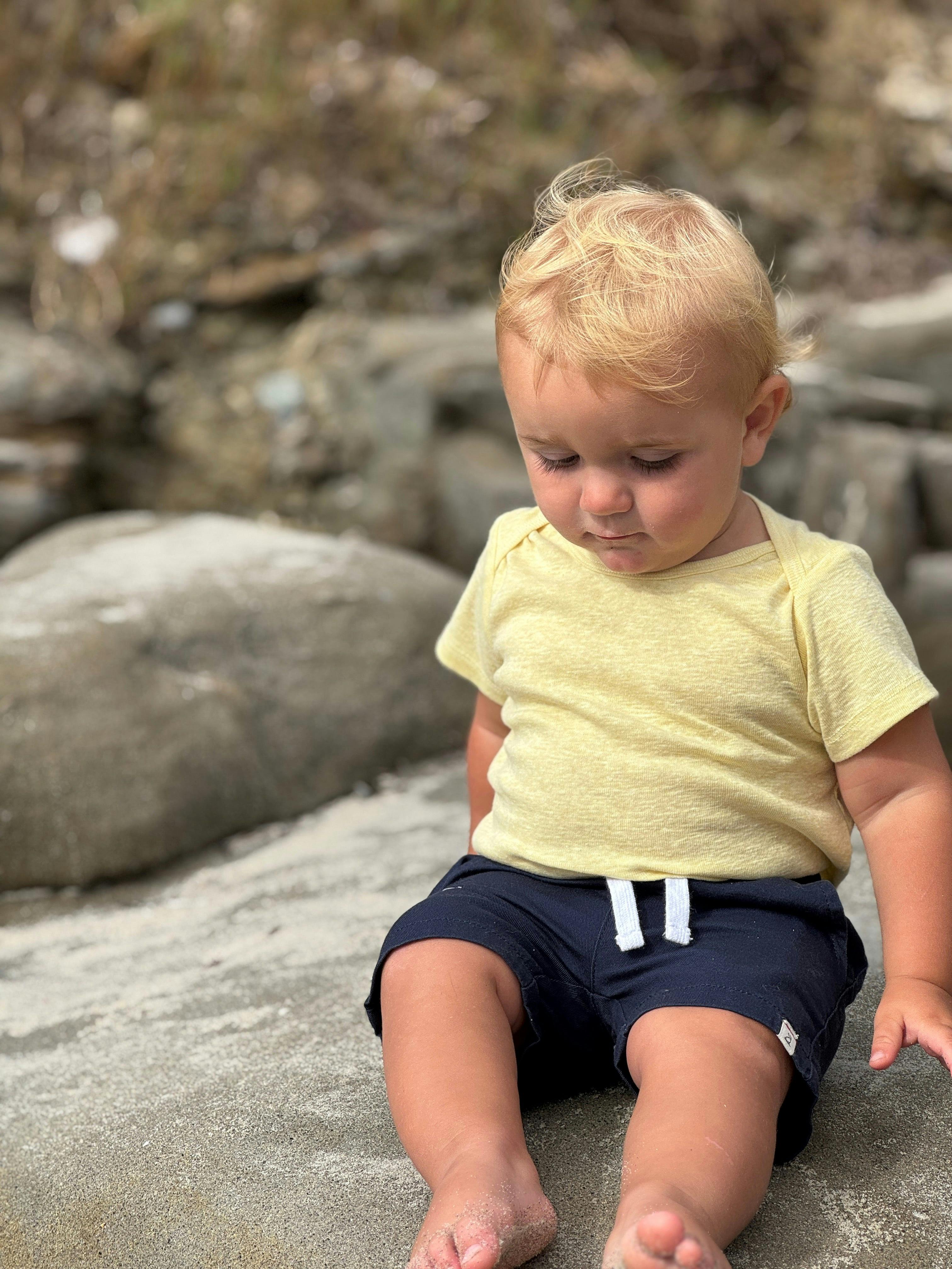 HUGO Navy Twill Boys Shorts