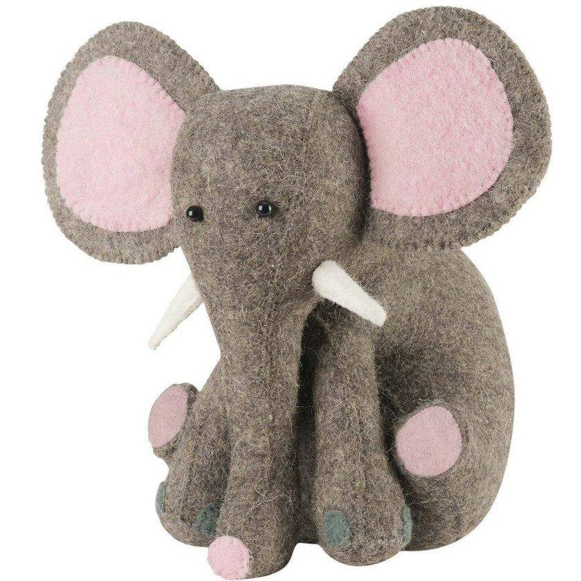 Pink Elephant Door Stop Hand Felted Wool