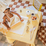 Kitchen Tiles Checkerboard Pattern Washable Rug