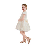 Ivory Vistaine Floral-Embroidered Pleated Dress