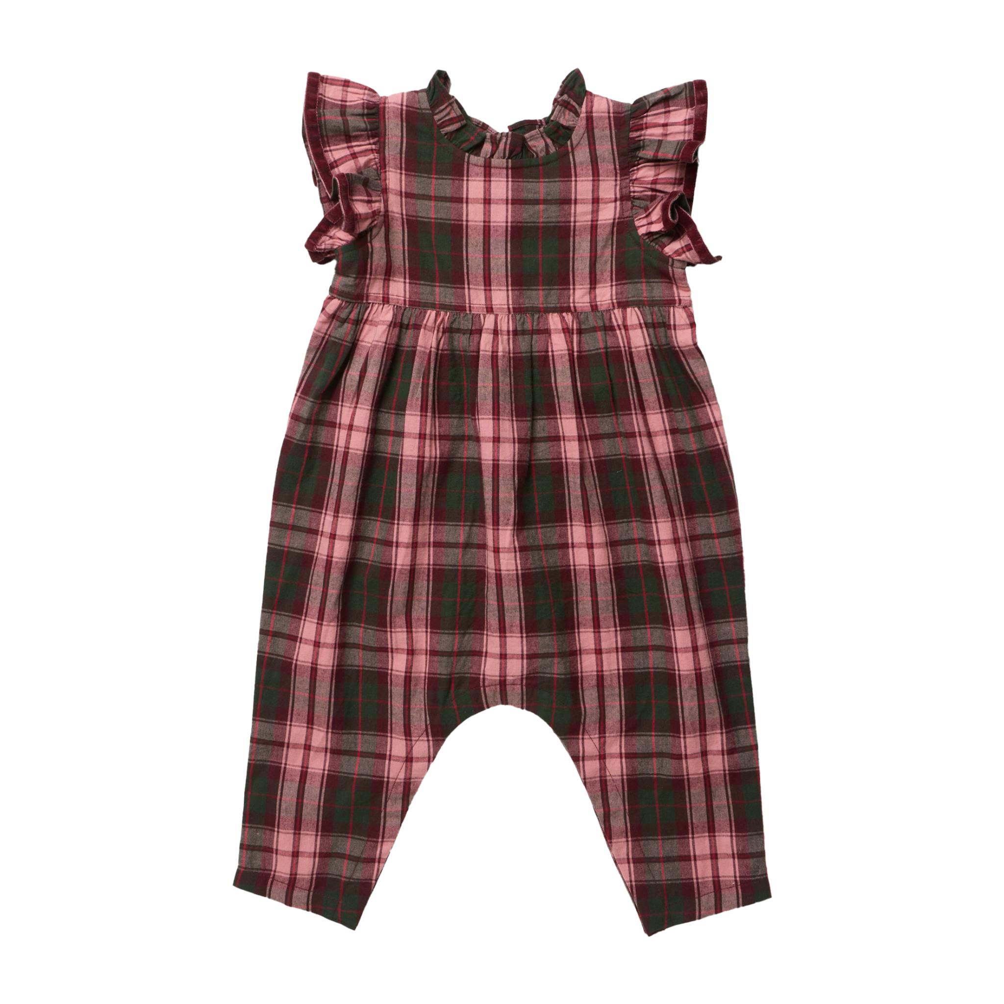 Baby Girls Jennifer Jumper - Burgundy Tartan