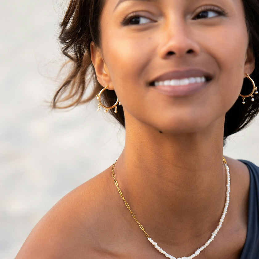 Malibu Mini Hoops  ~ Salty Shells
