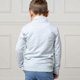 Organic Long Sleeve French Terry Half-Zip Pullover, Blue