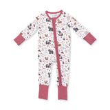 Southern Woodland Animals Pink - Convertible Romper