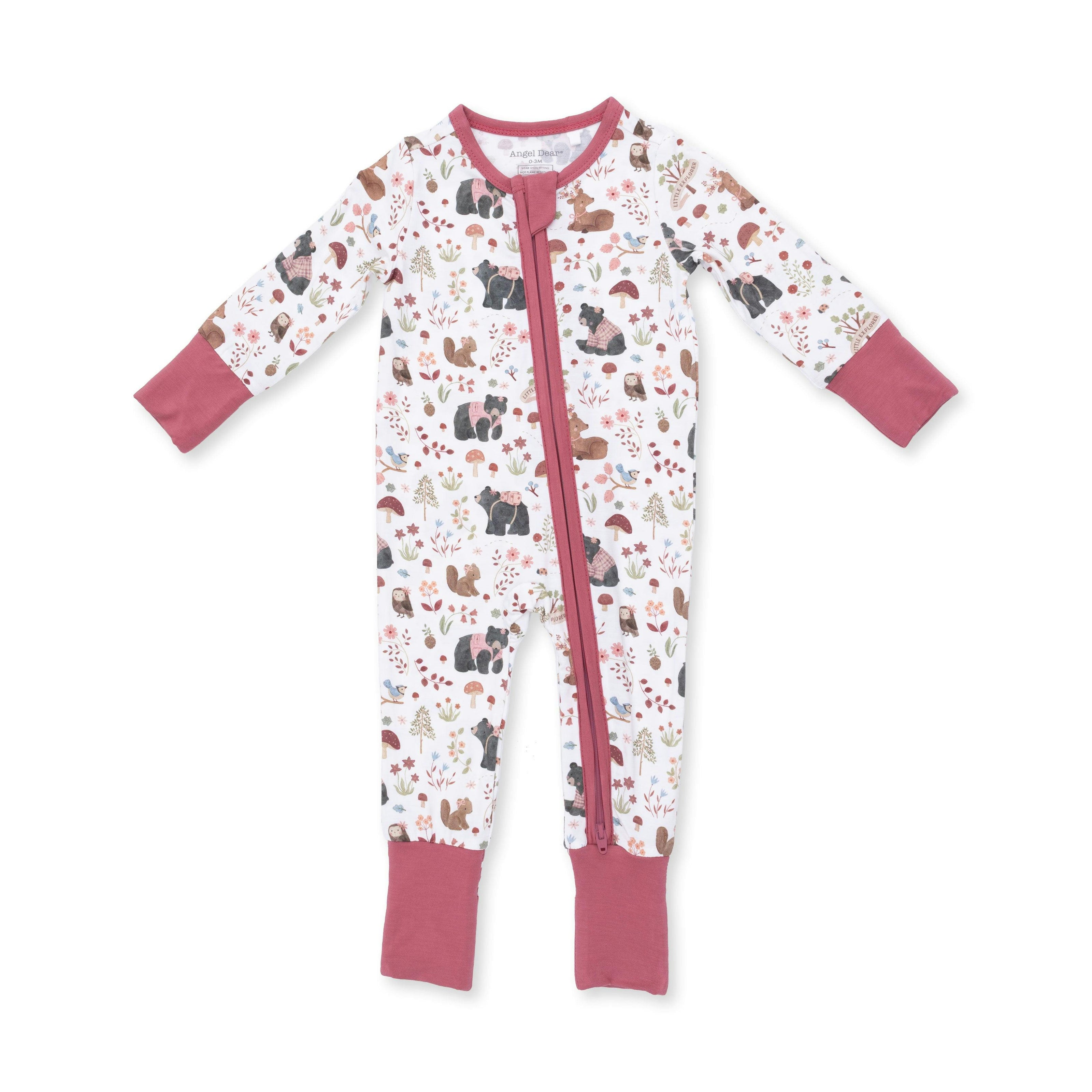 Southern Woodland Animals Pink - Convertible Romper