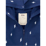 Babys Spike Out Print Front Zip Hoodie, Blue