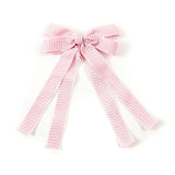 Halo Luxe Jocelyn Gingham Scalloped Bow Hair Clip - Light Pink