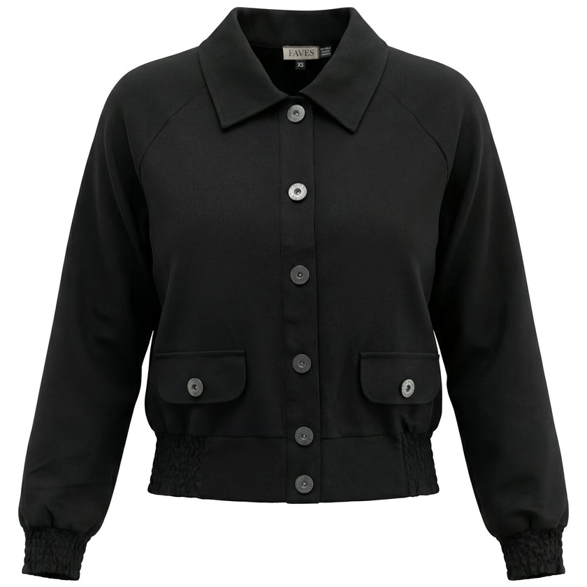 Cropped Cotton Bomber Jacket