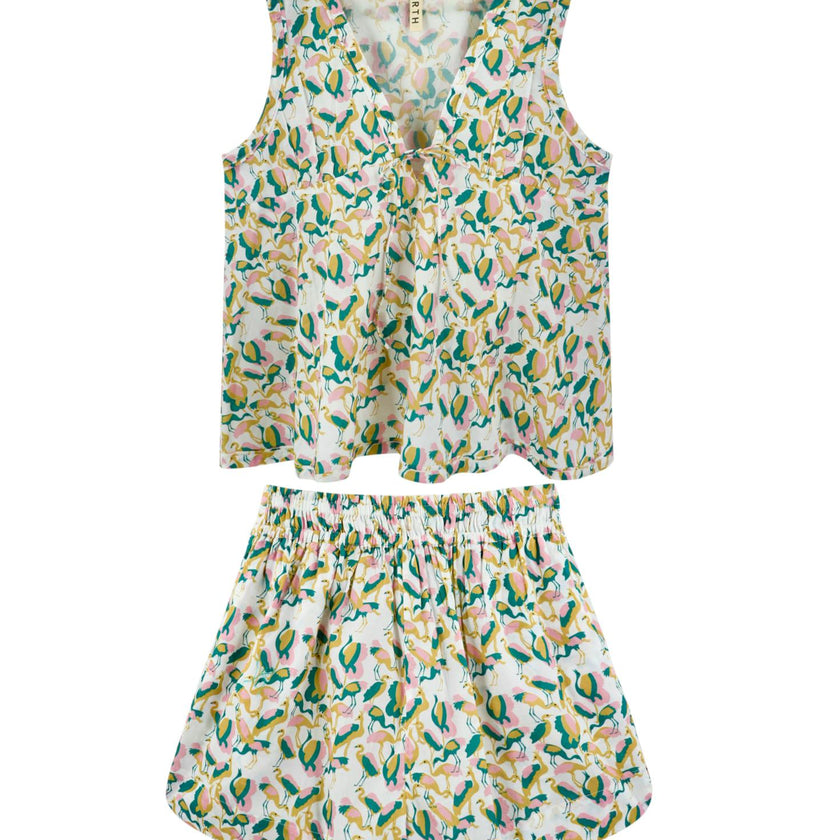 Women's Hand Screen Print Camisole Top & Pajama Shorts Set, Prints