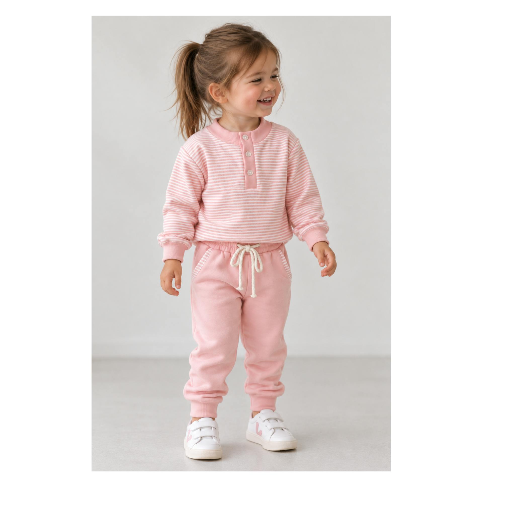 Striped Sweatsuit, Pink