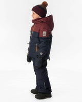 Two Piece Play Snowsuit Navy And Burgundy With Navy Pants