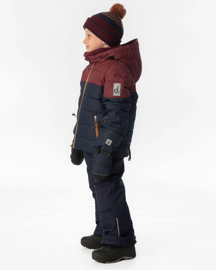 Two Piece Play Snowsuit Navy And Burgundy With Navy Pants