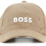 Beige Embroidered Logo Cap