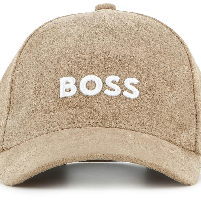 Beige Embroidered Logo Cap