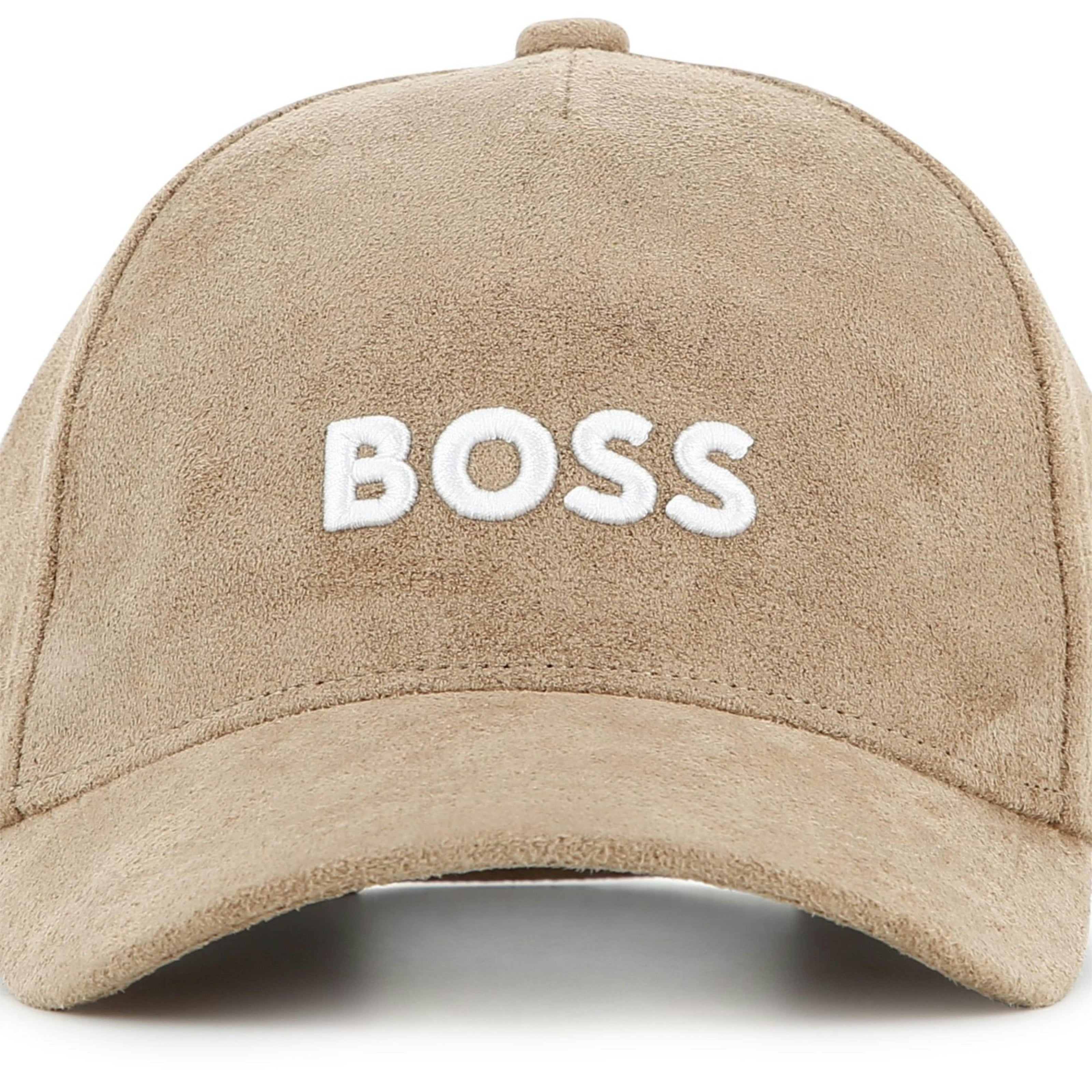 Beige Embroidered Logo Cap