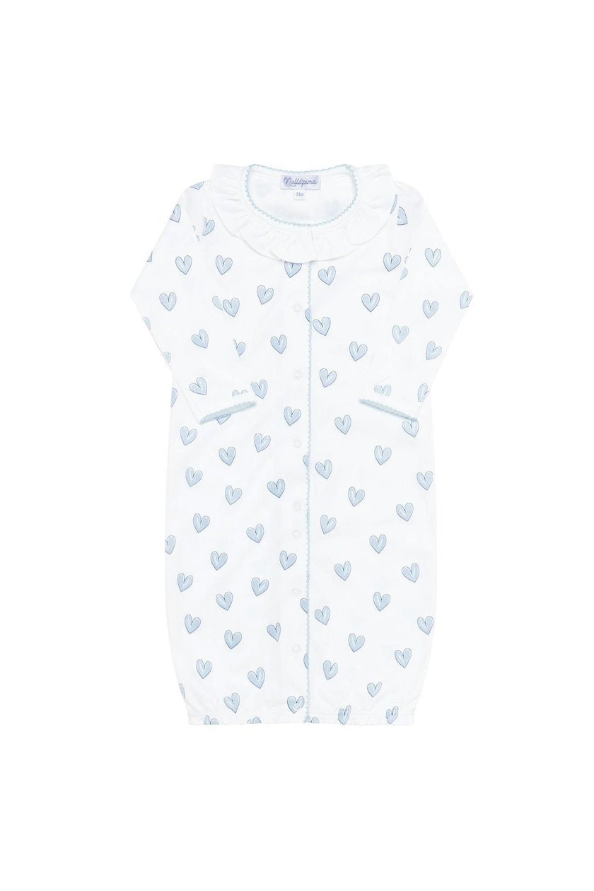 Blue Heart Print Converter Gown