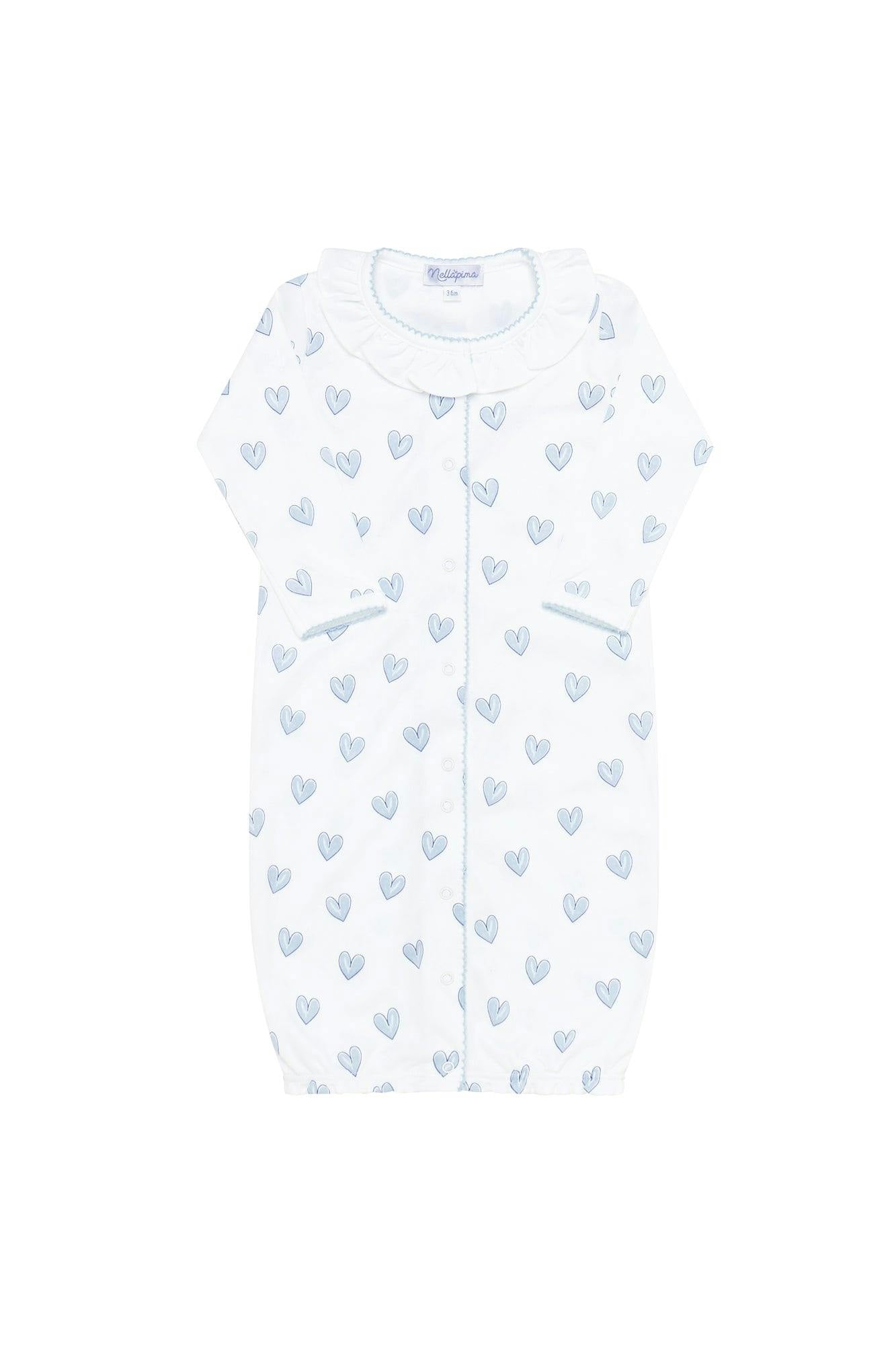 Blue Heart Print Converter Gown