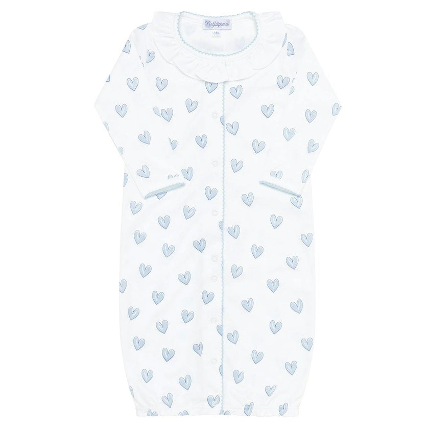 Blue Heart Print Converter Gown