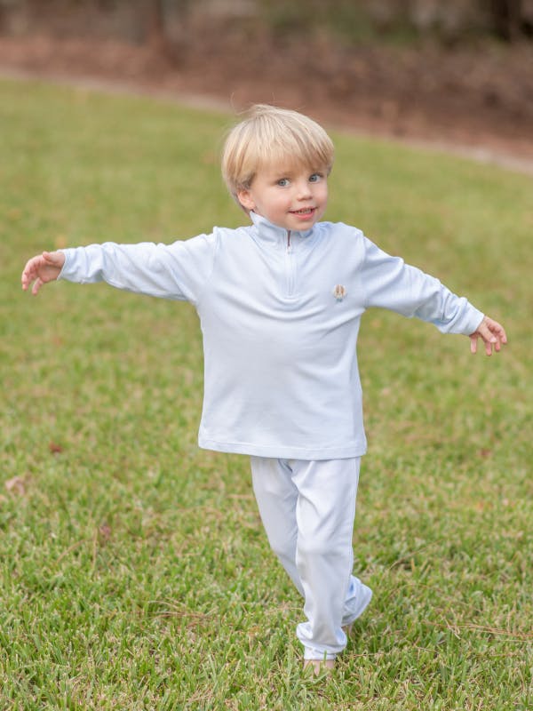Spotted Half Zip Baby Pullover Set