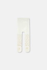 Baby Knit Heart Tights Off-White