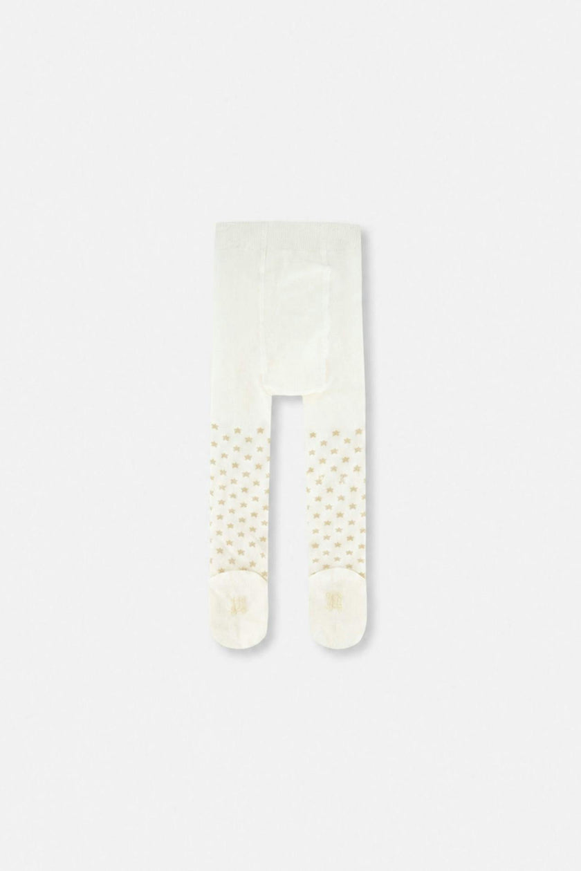 Baby Knit Heart Tights Off-White