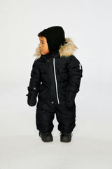 Baby Original One Piece Puffy Snowsuit With Removable Mittens And Boots Black
