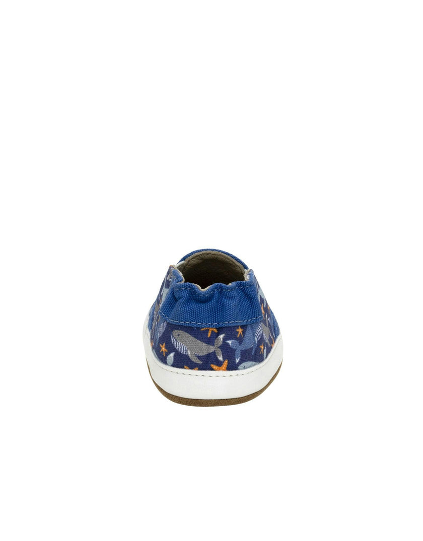 Whale Tale Soft Soles in Dark Blue