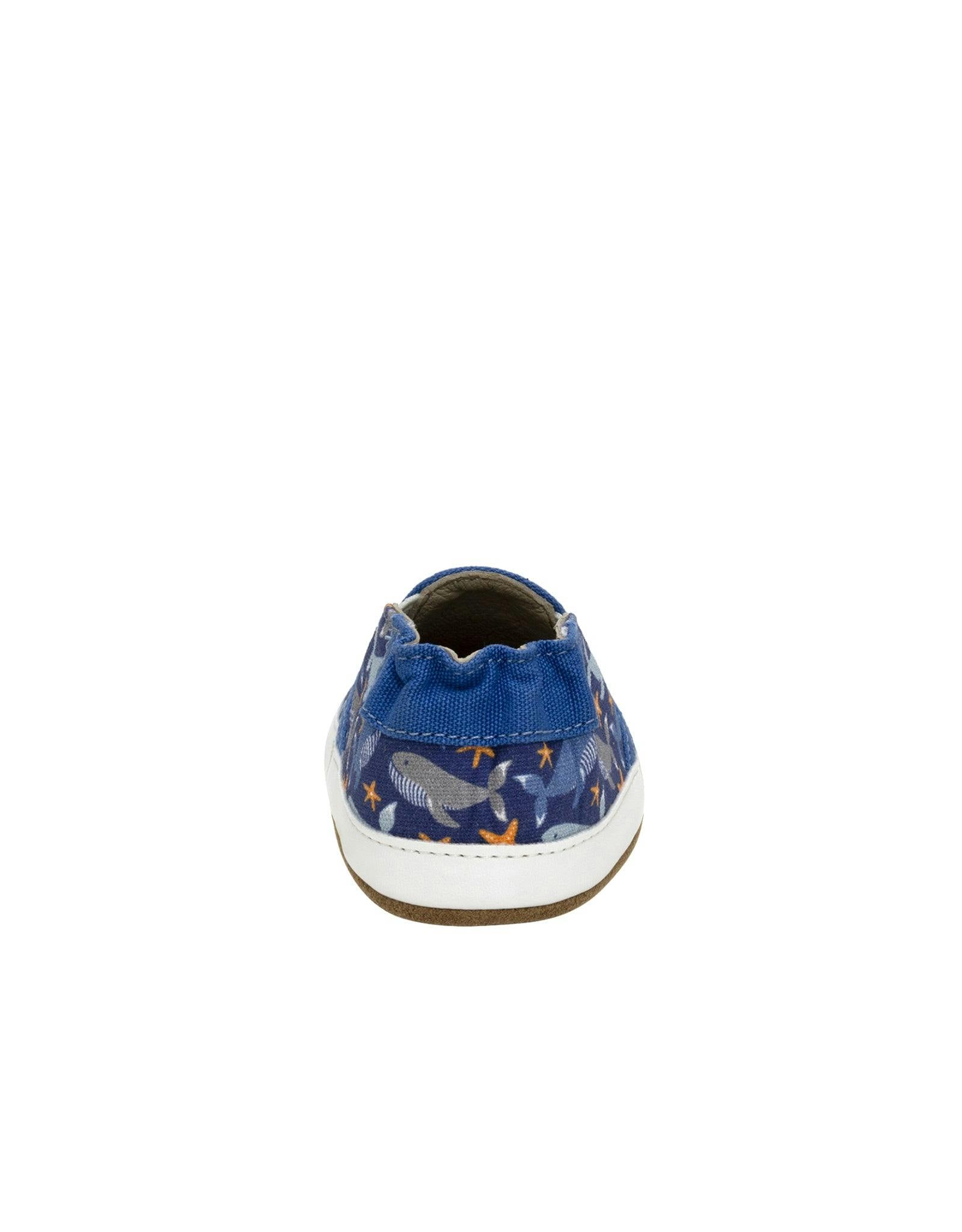 Whale Tale Soft Soles in Dark Blue