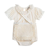 Cream Romper with Lace Detail