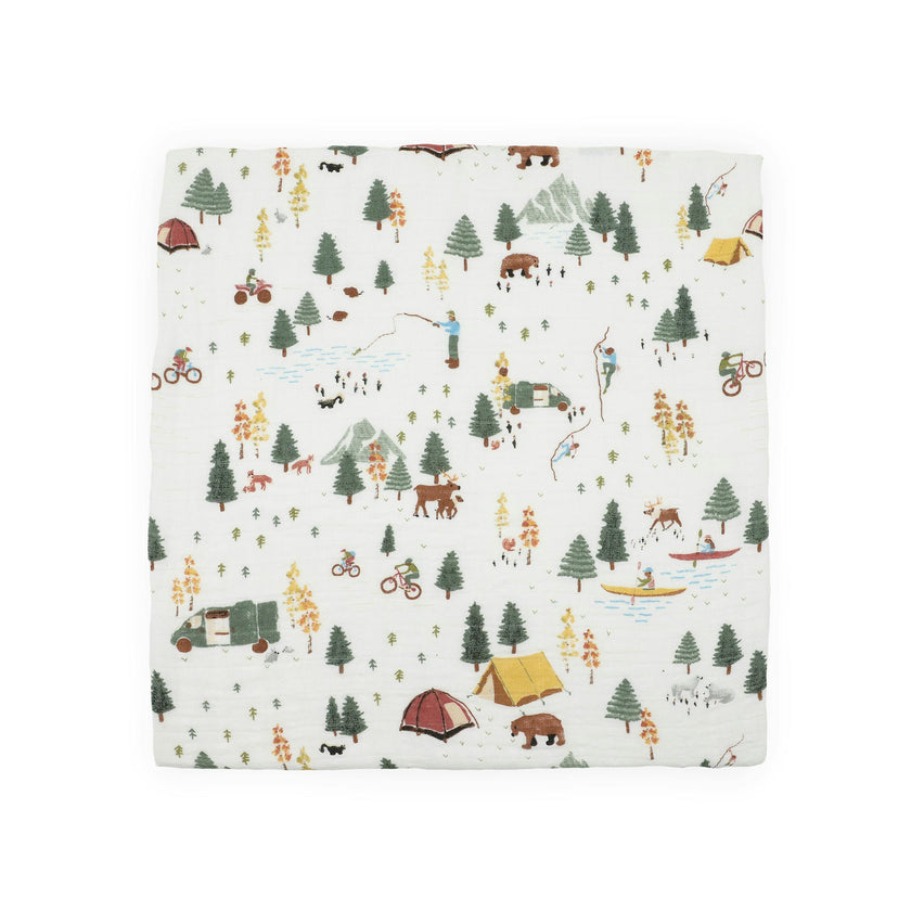 Organic Cotton Muslin Swaddle Blanket - Alpine Adventure