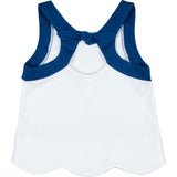 Knit Top With Scallop Hem And Flowers