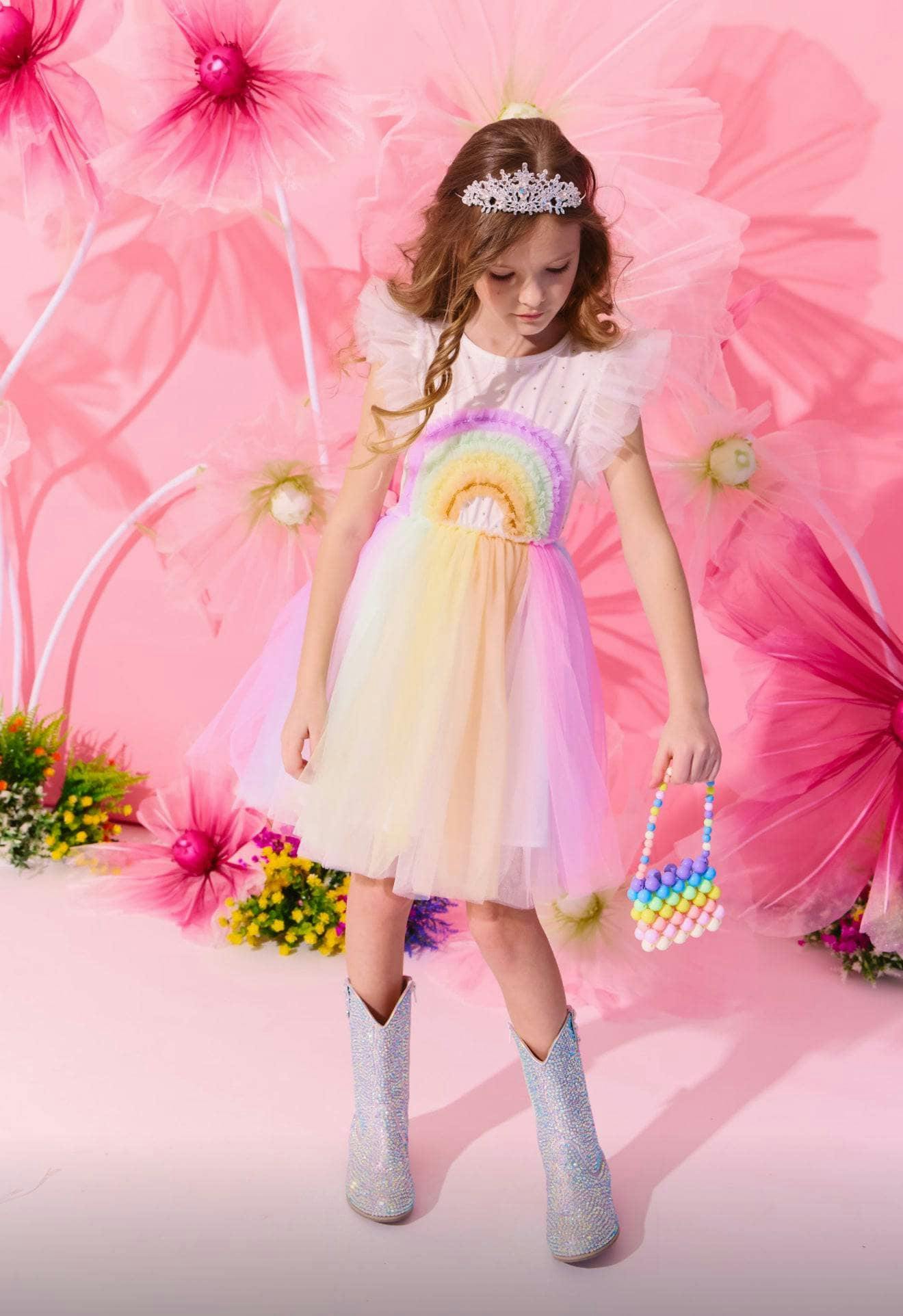 Crystal Rainbow Tulle Dress