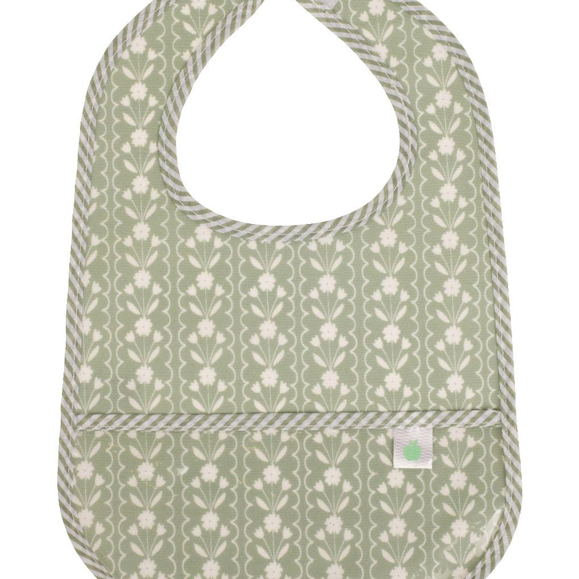 The Wipe It Bib in Sage Floral