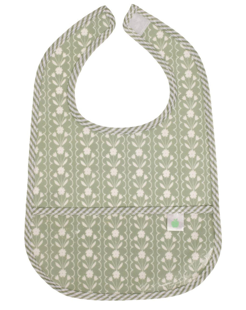 The Wipe It Bib in Sage Floral