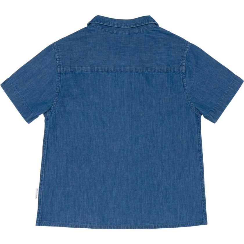 boys chambray short sleeve button down shirt