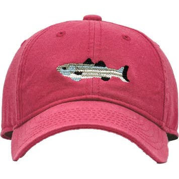 Striped Bass Baseball Hat, Red