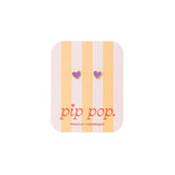Enamel Purple Heart Stud